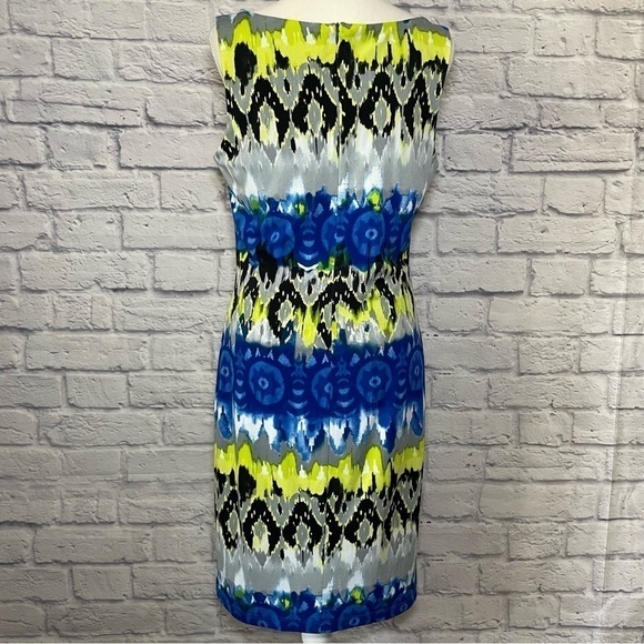 Frank Lyman Womens Geometric Multi Color Fitted Sheath Dress Size 10 - Picture 6 of 9
